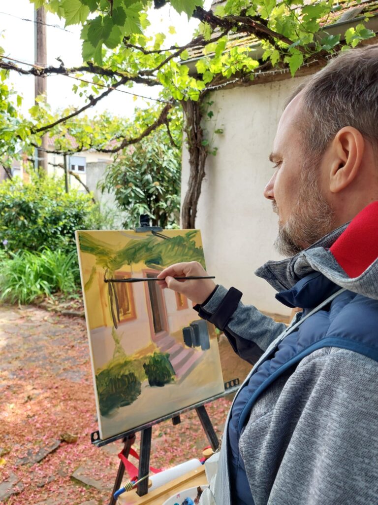Über die Schulter geschaut: Künstler bei der Arbeit